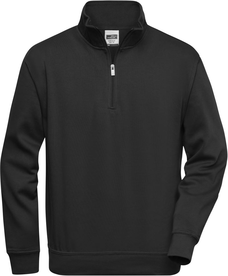 Levně Pracovní mikina s 1/4 zipem - black