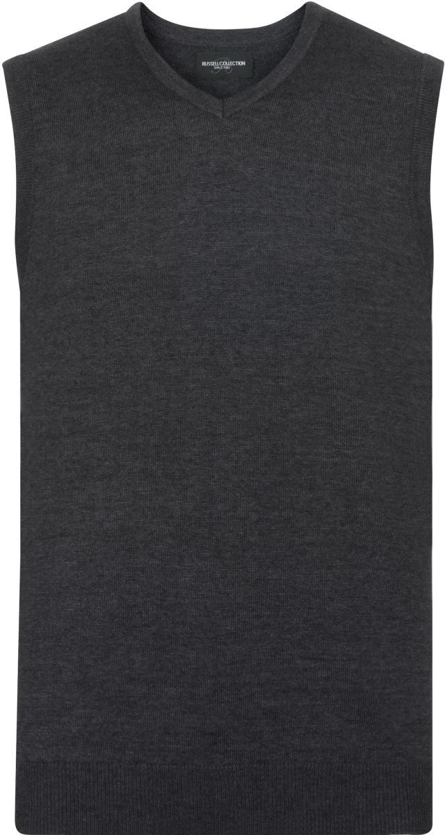 Svetrová vesta s výstřihem do V - charcoal marl