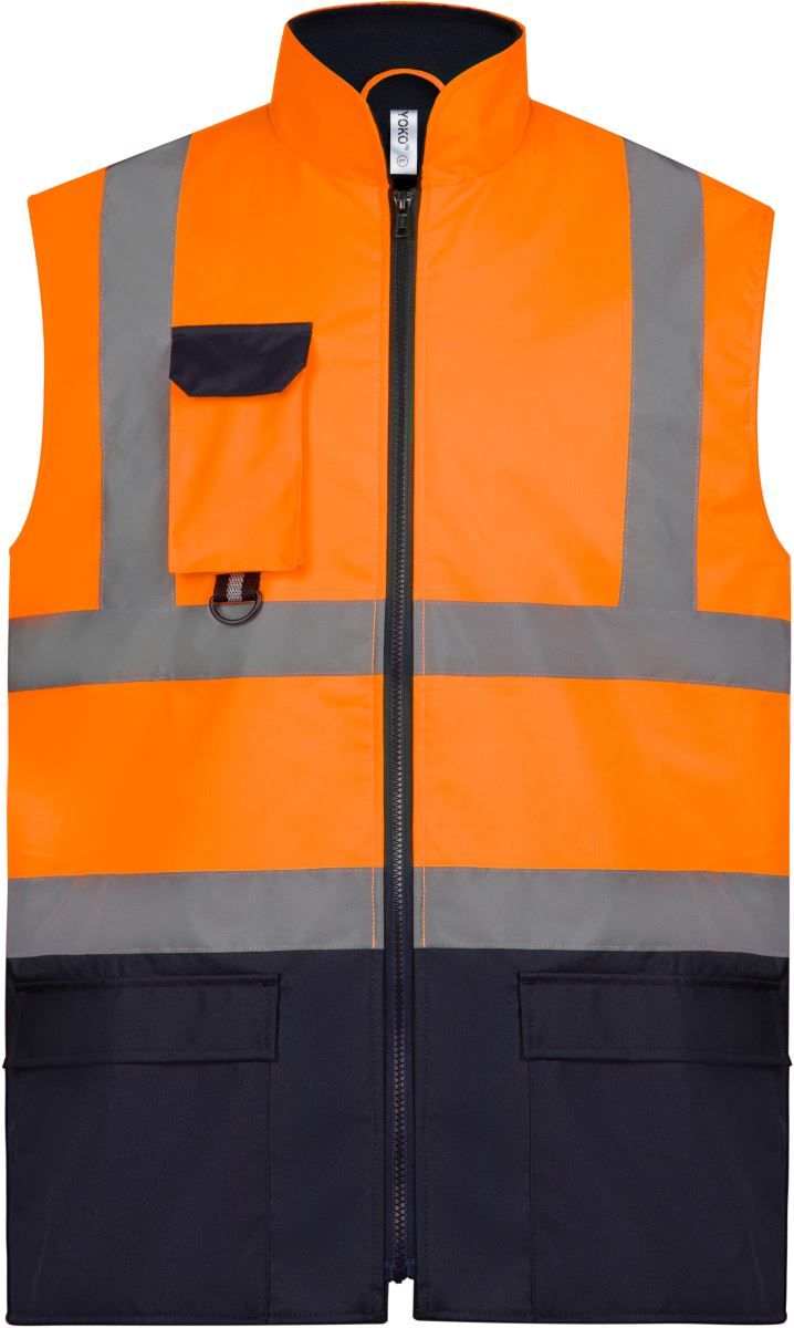 Levně Hi-Vis polstrovaná vesta - hi vis orange/navy