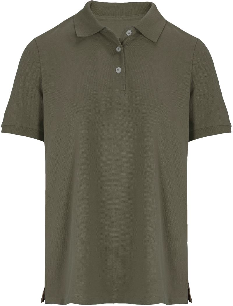 Levně Dámské piqué polo z těžké bavlny - army