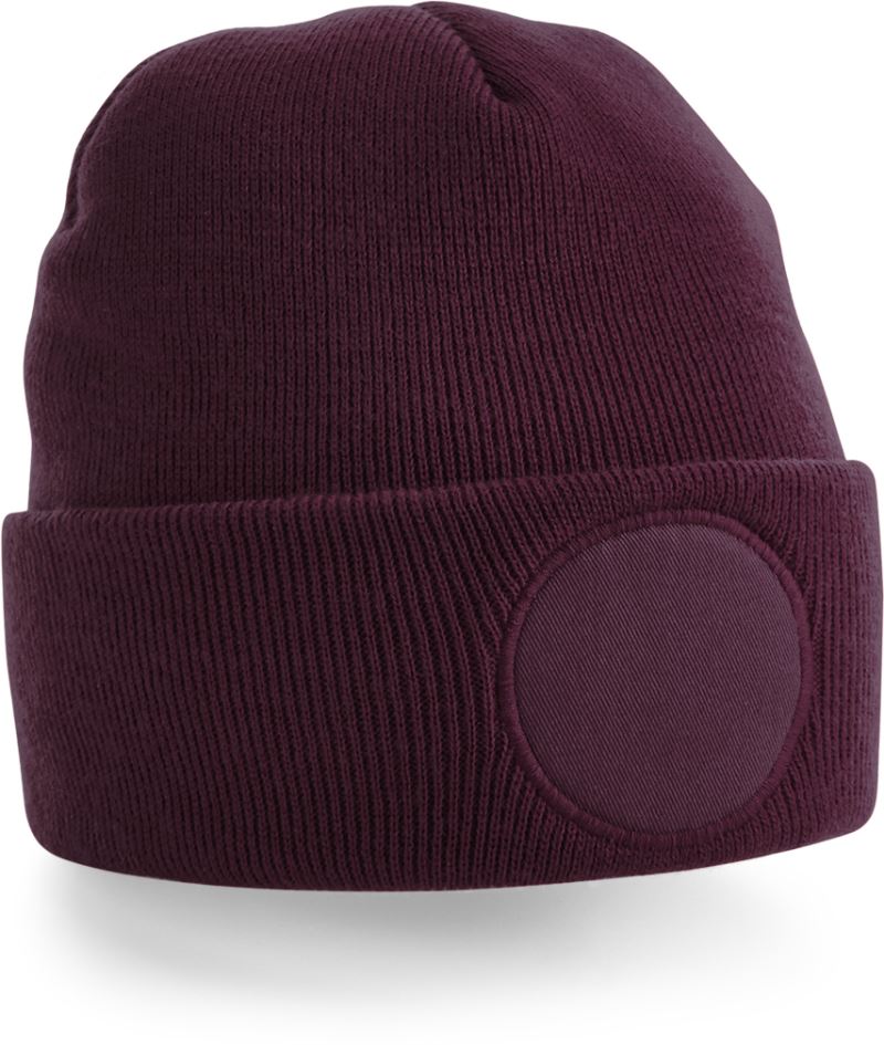 Levně Čepice s kruhovou nášivkou - burgundy