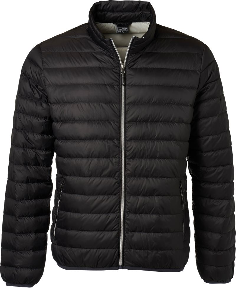 Levně Pánská péřová bunda - black/silver
