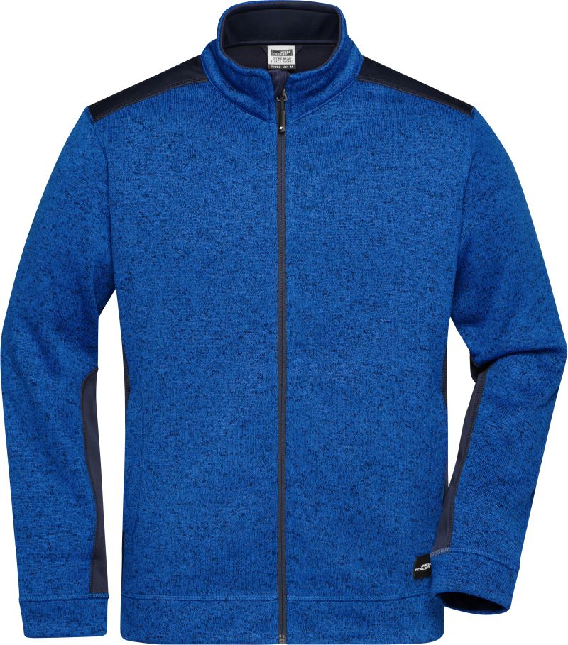 Levně Pánská pracovní bunda z pleteného fleecu - Strong - royal melange/navy