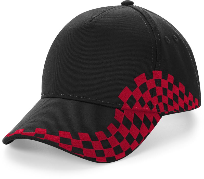Levně 5 panelová kšiltovka "Grand Prix" - black/classic red