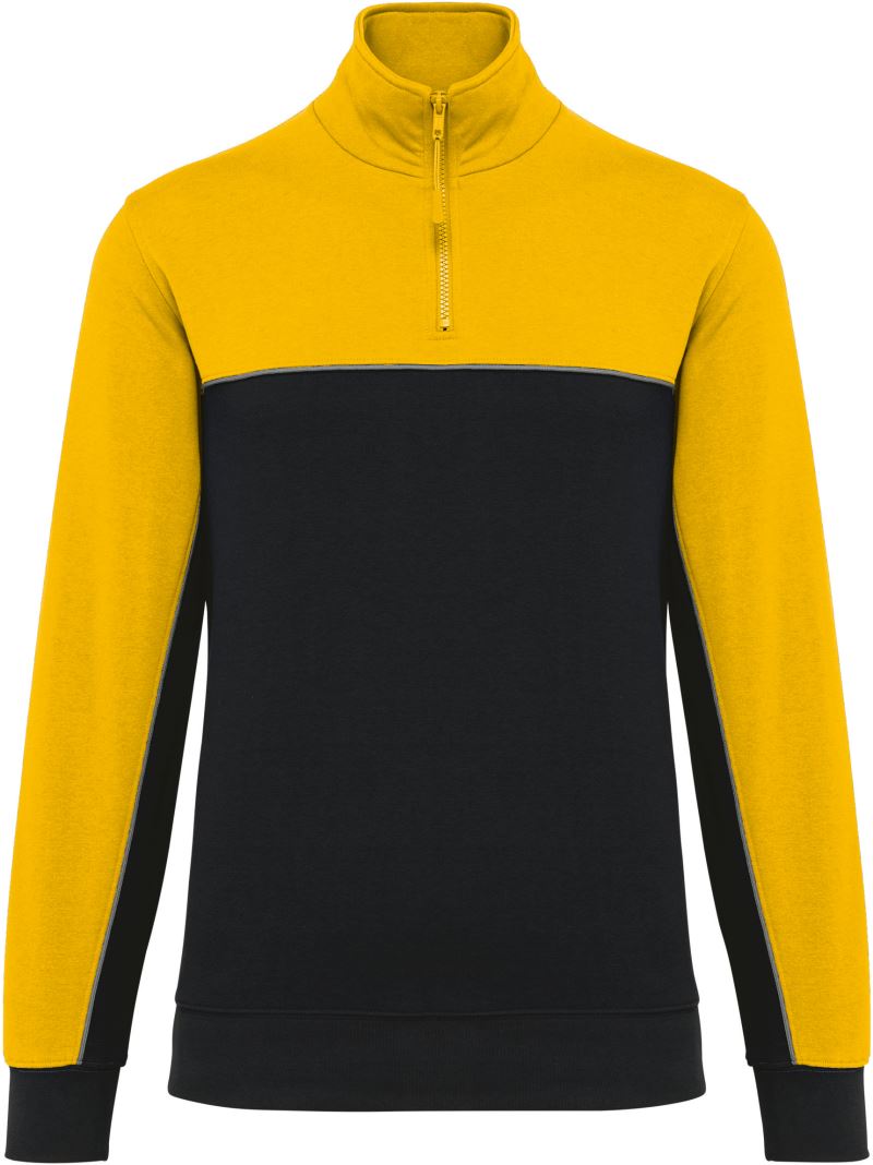 Levně Pracovní mikina s 1/4 zipem - black/yellow