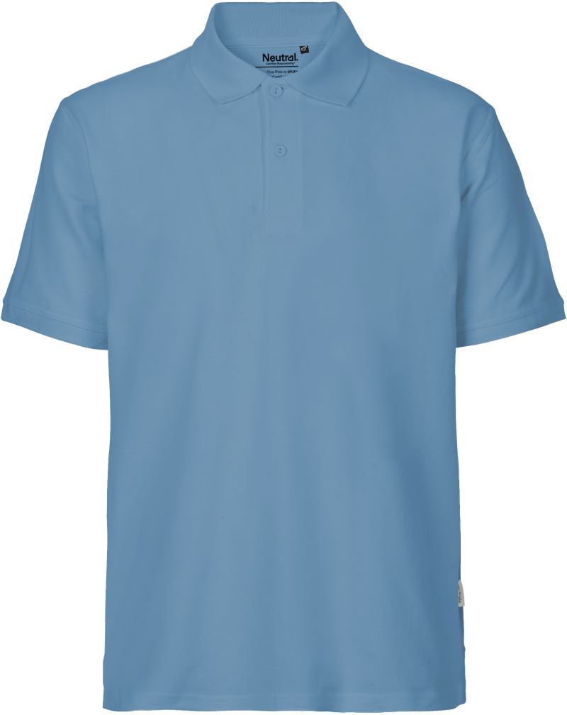 Levně Pánské piqué polo z bio bavlny - dusty indigo