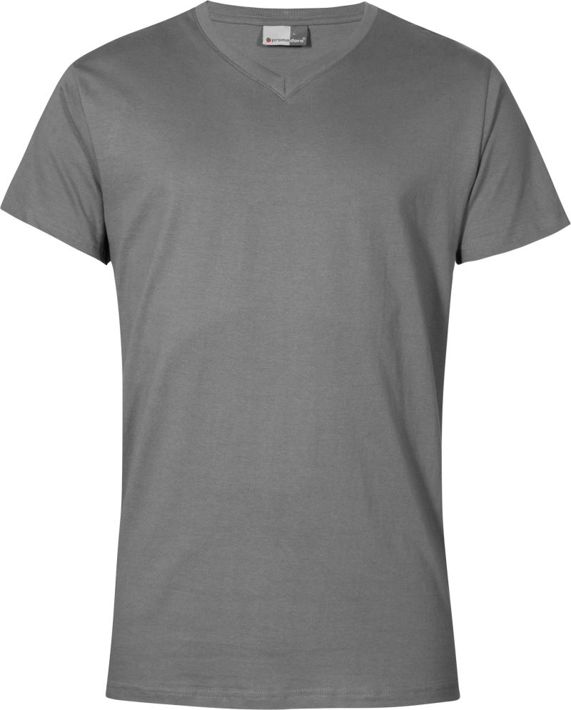 Levně Pánské tričko "Premium" s výstřihem do V - steel grey