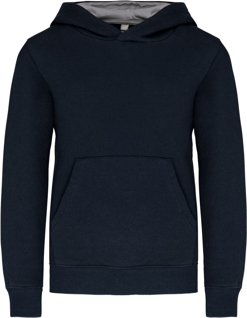 Levně Dětská kontrastní mikina s kapucí - navy/fine grey
