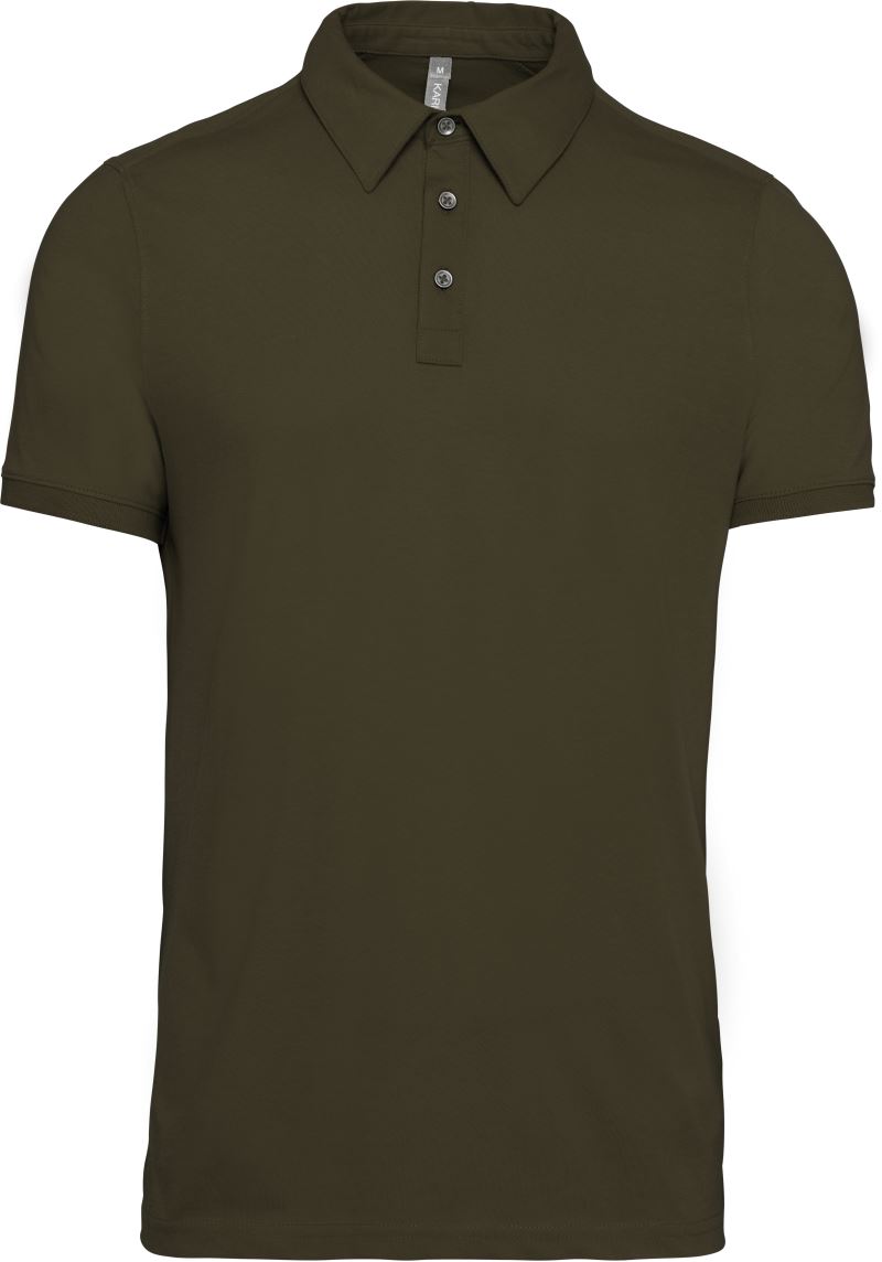 Levně Pánské žerzejové polo - light khaki