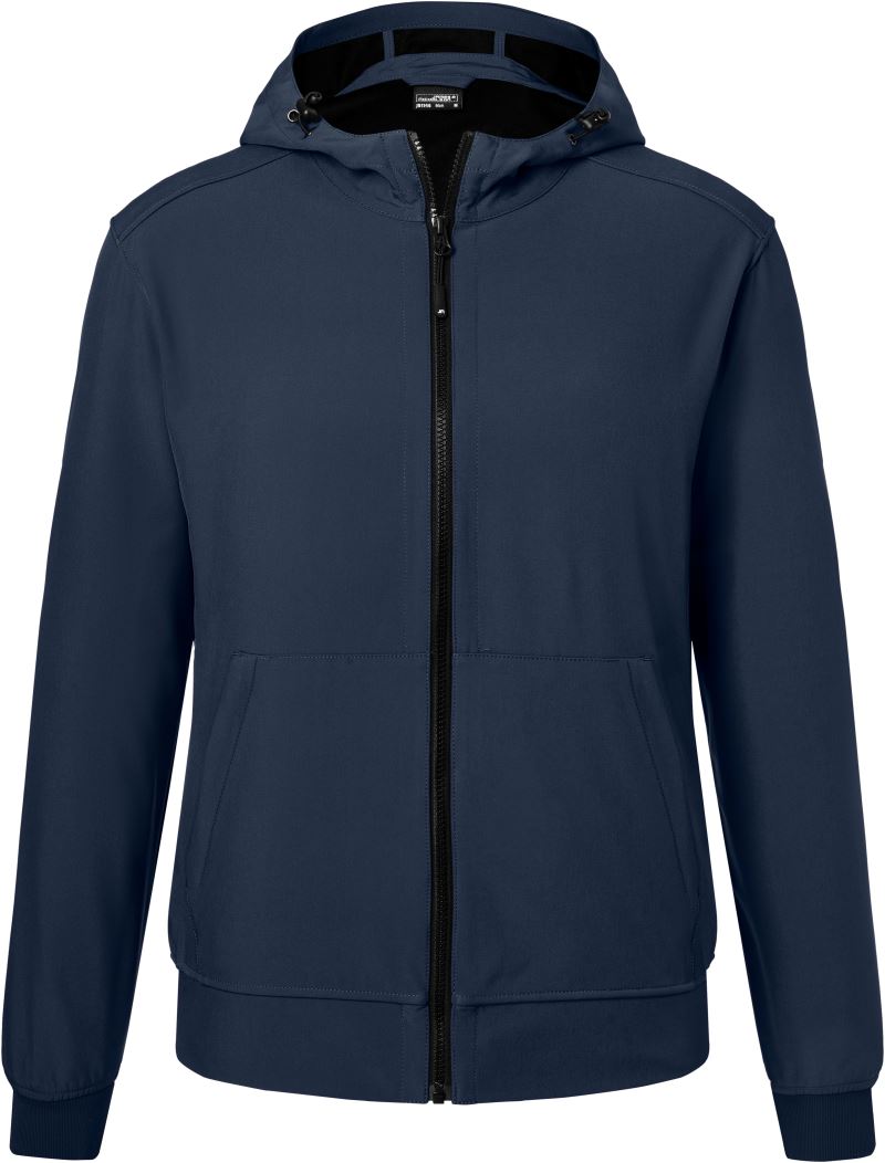 Levně Pánská 2-vrstvá softshellová bunda s kapucí - navy/navy