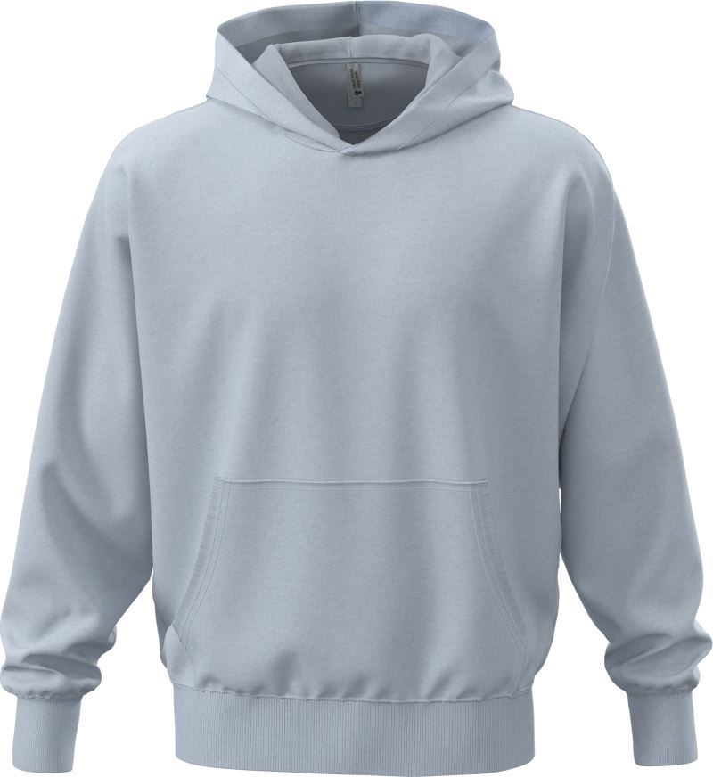 Levně Těžká oversize unisex mikina s kapucí - stonewash denim