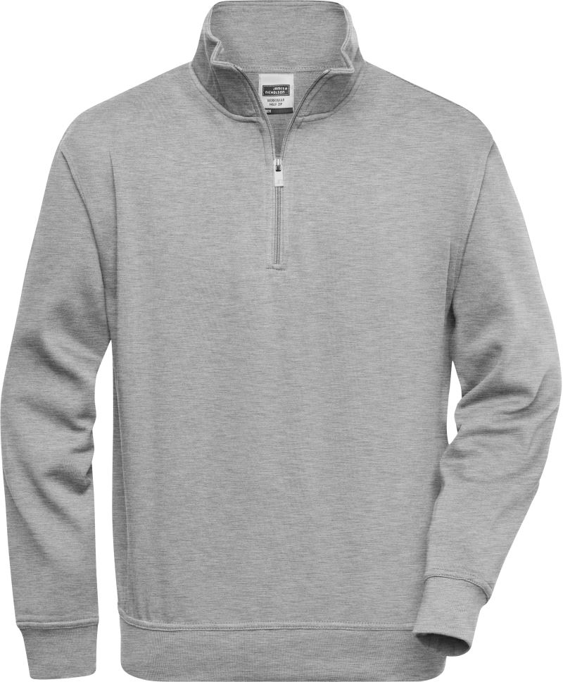 Levně Pracovní mikina s 1/4 zipem - grey heather
