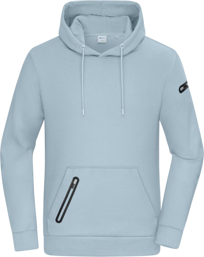 Levně Pánská interlock mikina s kapucí - milky blue