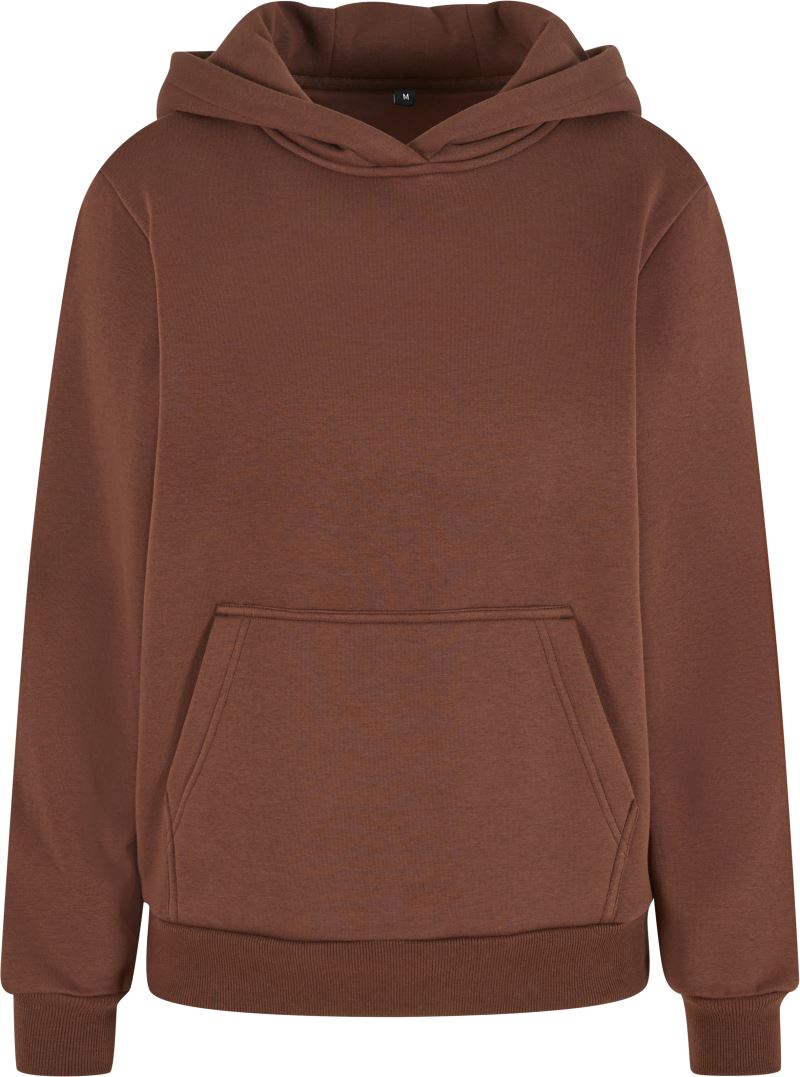Levně Dámská oversize mikina s kapucí "Fluffy" - chocolate brown