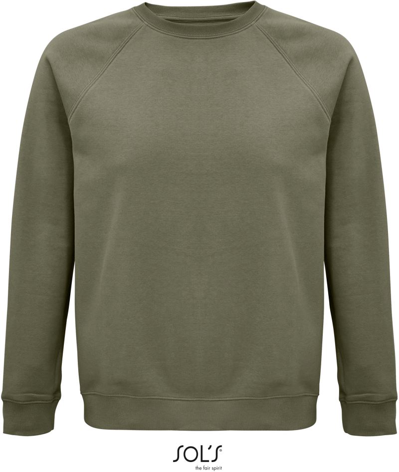 Levně Unisex raglánová mikina z bio bavlny - khaki