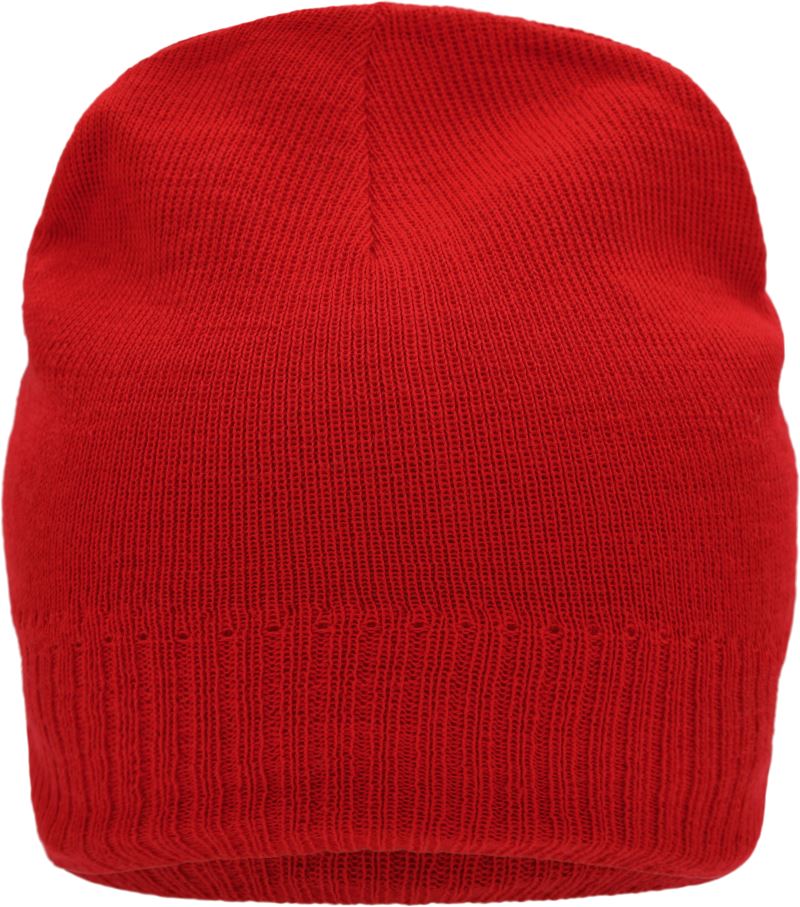 Levně Pletená čepice s fleecovou podšívkou - red