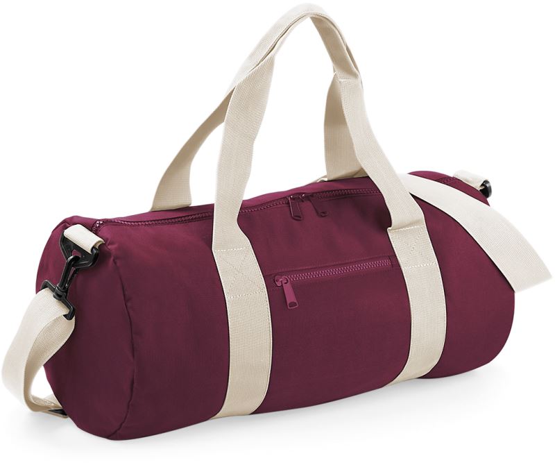 Kulatá sportovní taška - burgundy/off white