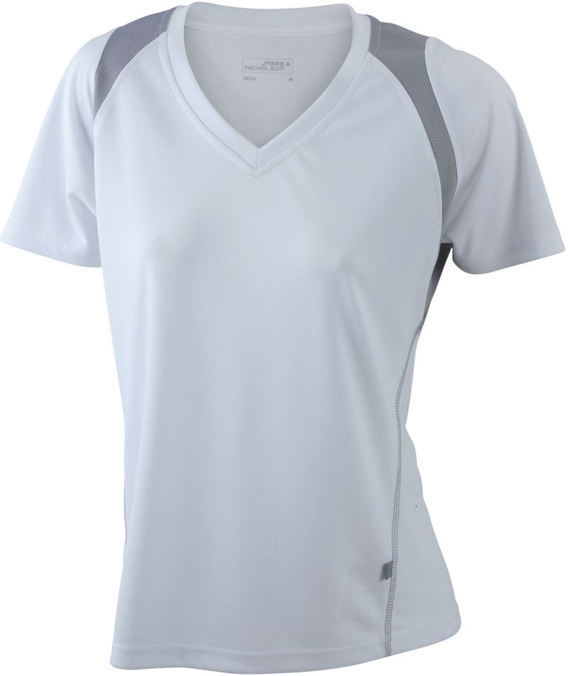 Levně Dámské běžecké tričko - white/silver