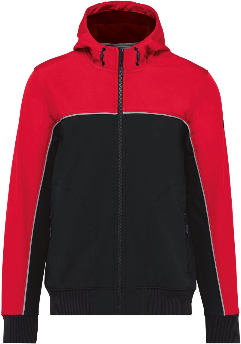 Levně Pracovní 3-vrstvá softshellová bunda - black/red
