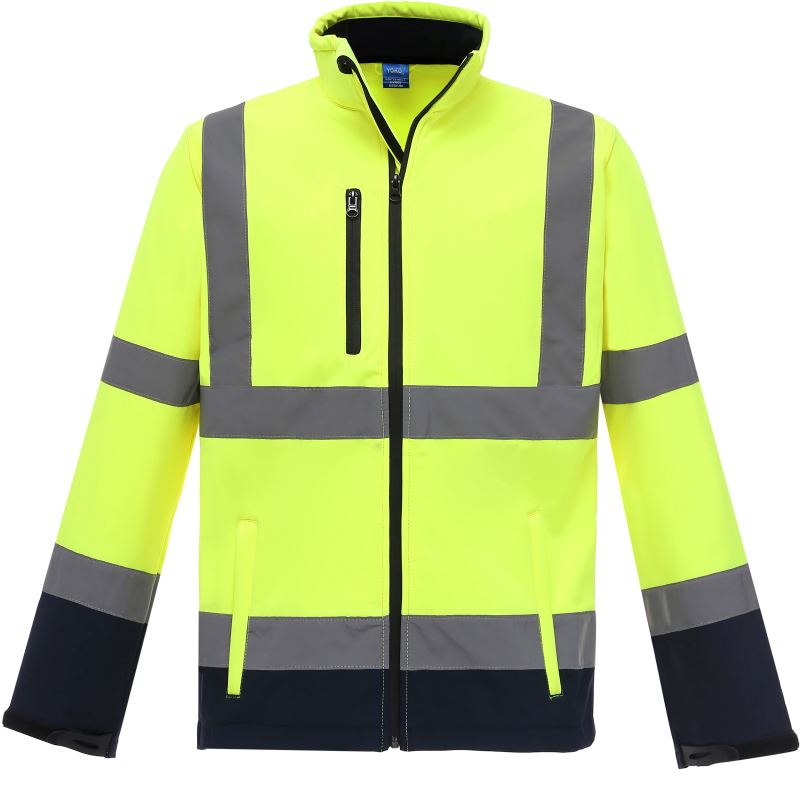 Hi-Vis softshellová bunda - hi vis yellow/navy