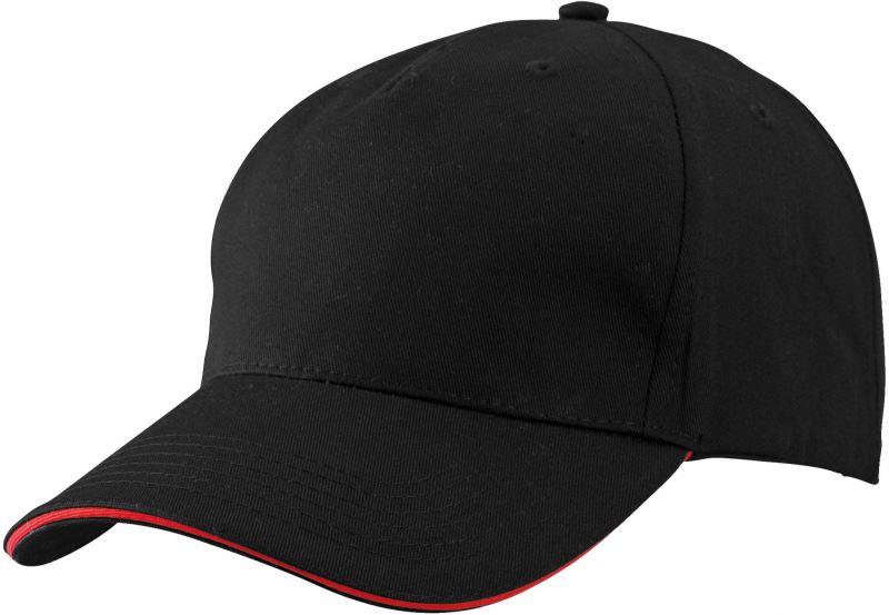 5 panelová sandwich kšiltovka - black/red