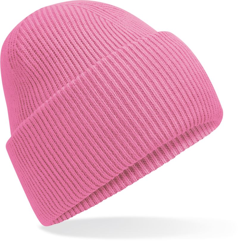 Levně Pletená čepice s manžetou "Recycled" - true pink