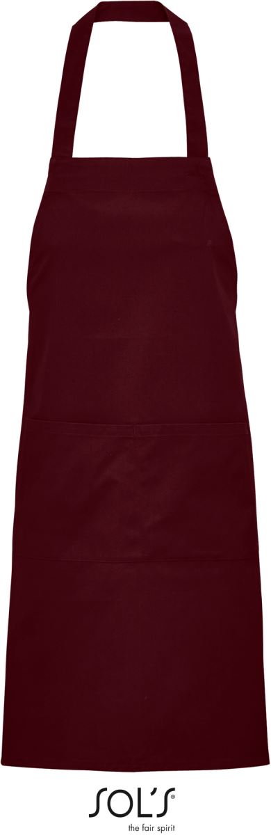 Levně Bio zástěra s laclem - burgundy