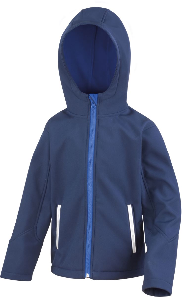 Levně Dětská 3-vrstvá softshellová bunda s kapucí - navy/royal