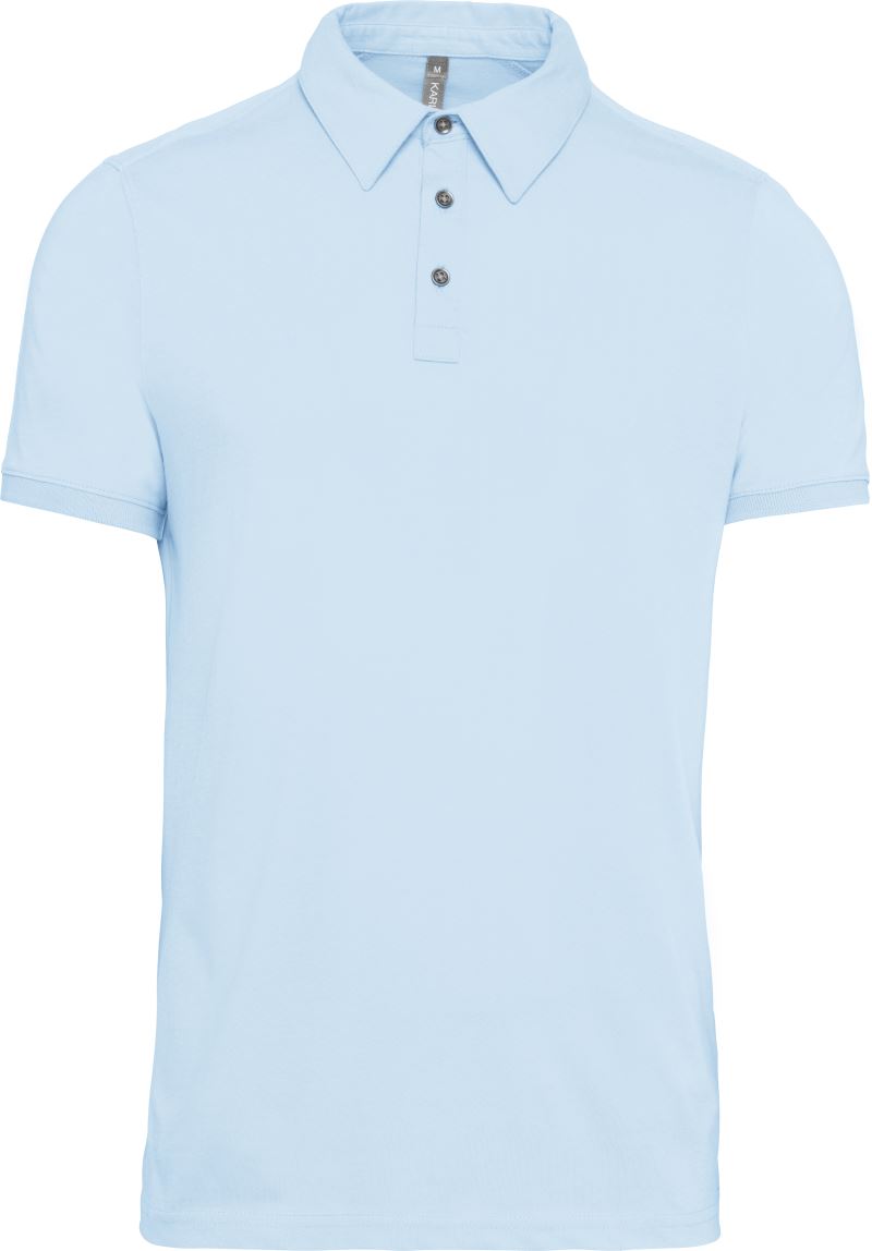 Levně Pánské žerzejové polo - sky blue