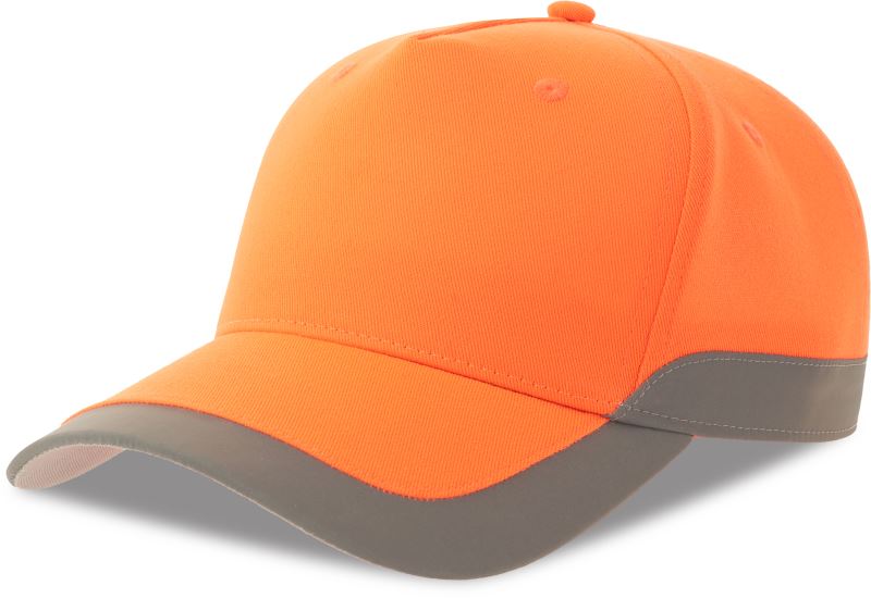 Levně 5 panelová bezpečnostní kšiltovka - orange fluo