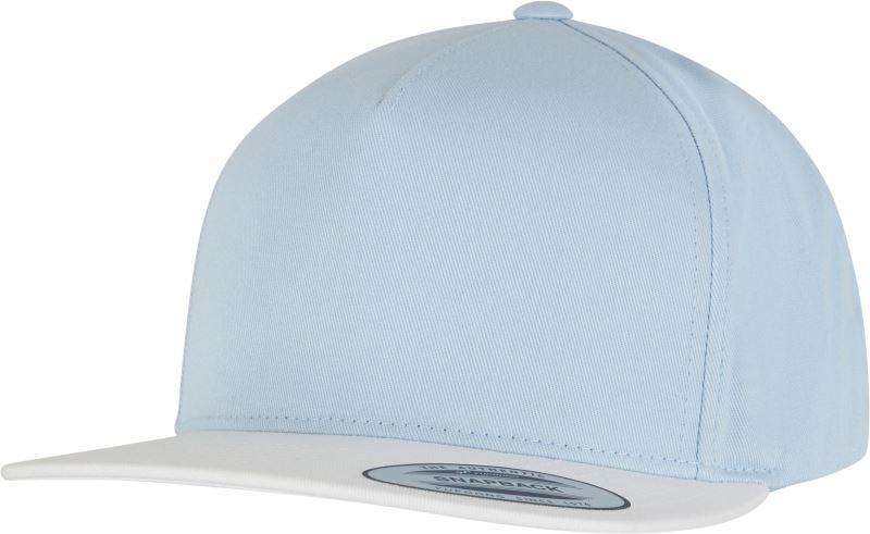 Levně 5 panelová Snapback kšiltovka - light blue/white