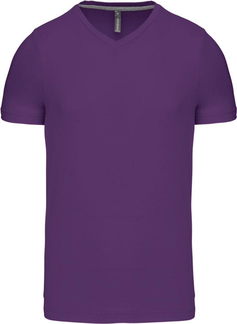 Levně Pánské tričko s výstřihem do V - purple