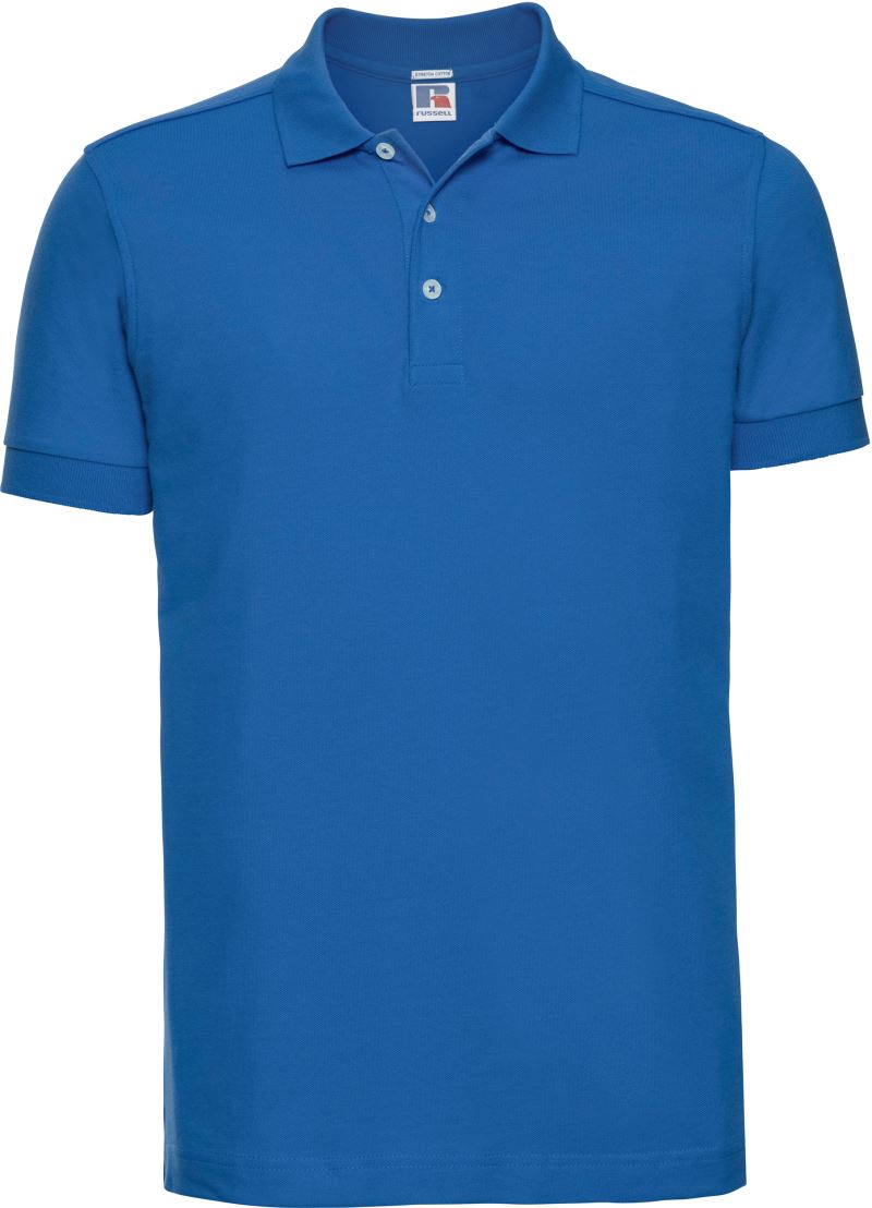 Levně Pánské elastické piqué polo - azure blue