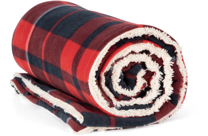 Levně Fleecová deka Sherpa - red/navy