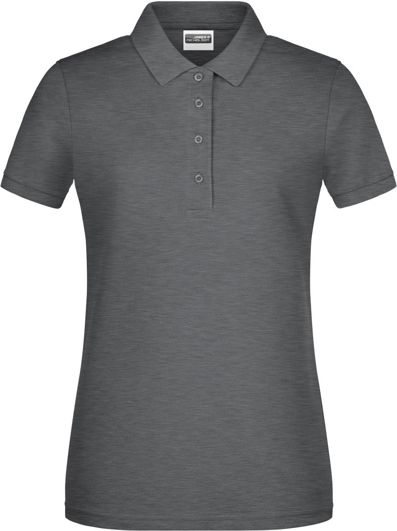 Levně Dámské piqué polo z bio bavlny - black heather