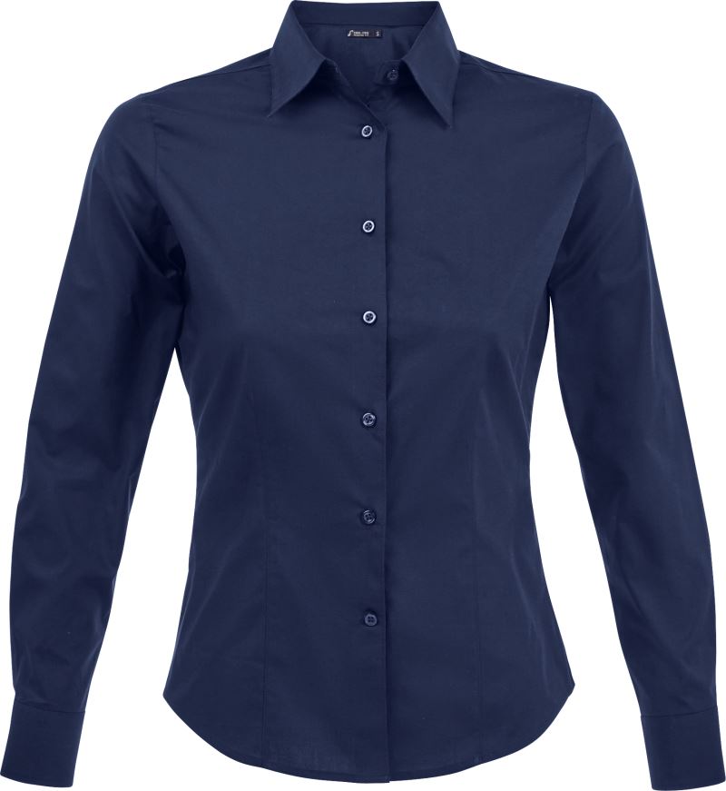 Levně Elastická halenka s dlouhým rukávem - dark blue