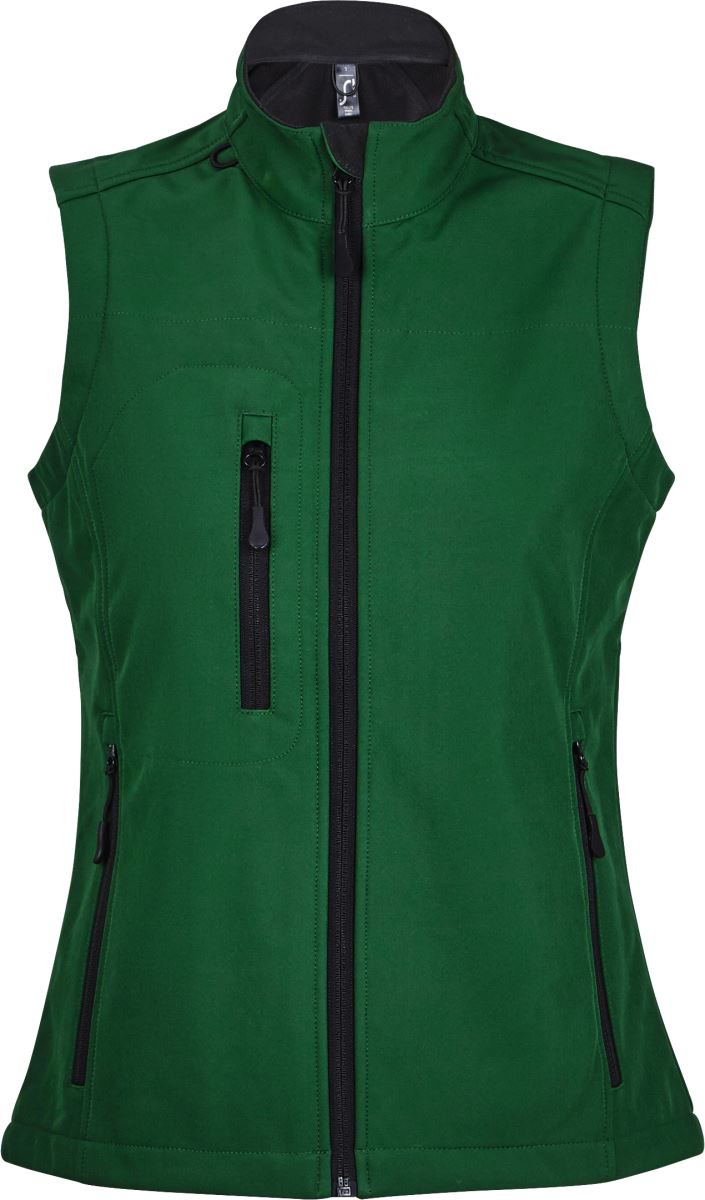 Levně Dámská 3-vrstvá softhellová vesta - bottle green