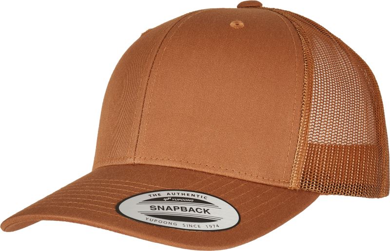 Levně 6 panelová vintage kšiltovka "Trucker" - caramel