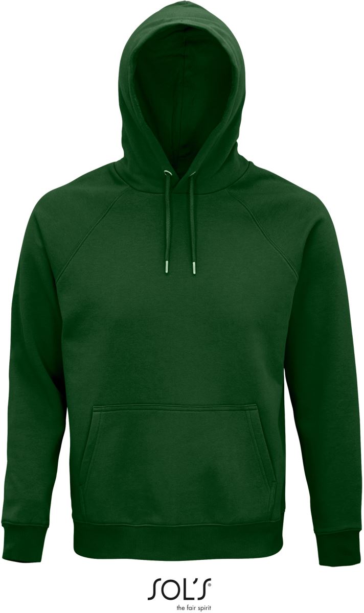 Levně Unisex raglánová mikina s kapucí z bio bavlny - bottle green