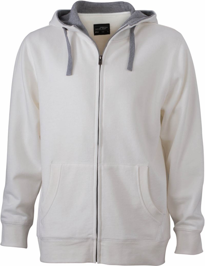 Levně Pánská mikina s kapucí "Lifestyle" - off white/grey heather