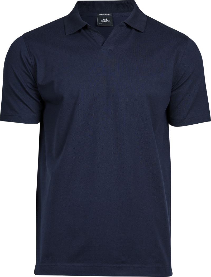 Levně Pánské luxusní elastické piqué polo z těžké bavlny - navy