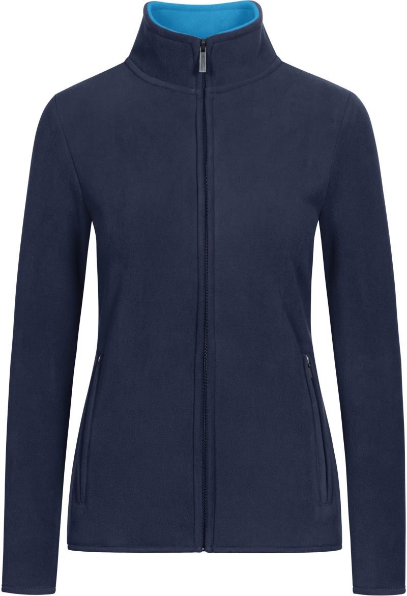 Levně Dámská dvojitá fleecová bunda - navy/aqua