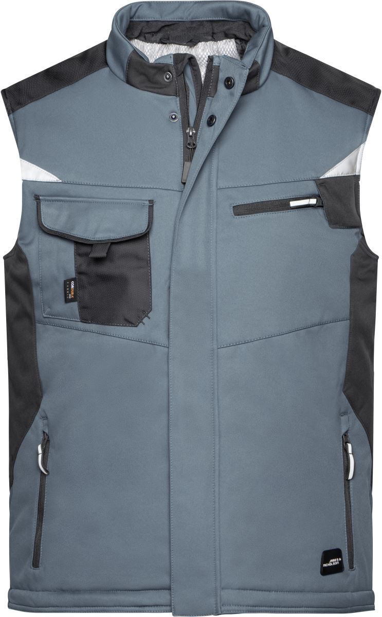 Levně Pracovní zimní softshellová vesta - Strong - carbon/black
