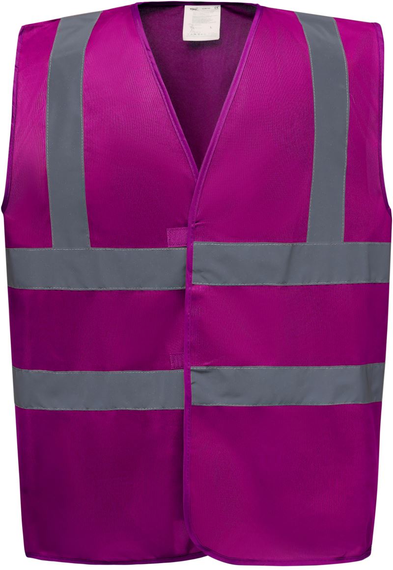 Levně Hi-Vis bezpečnostní vesta - raspberry