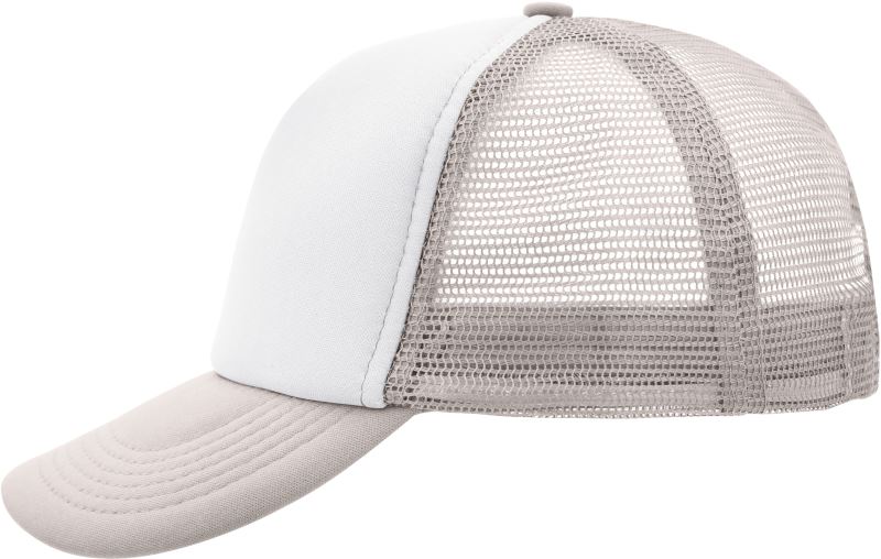 Levně 5 panelová polyesterová síťovaná kšiltovka - white/light grey