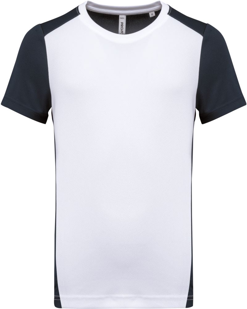 Levně Pánské kontrastní sportovní tričko - white/navy