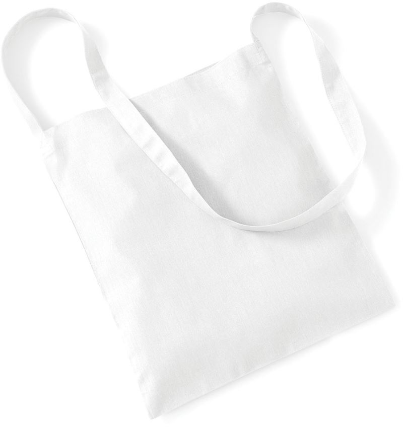 Levně Bavlněná taška s dlouhým uchem - white
