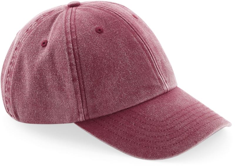 Levně 6 panelová nízkoprofilová kšiltovka "Vintage" - vintage red