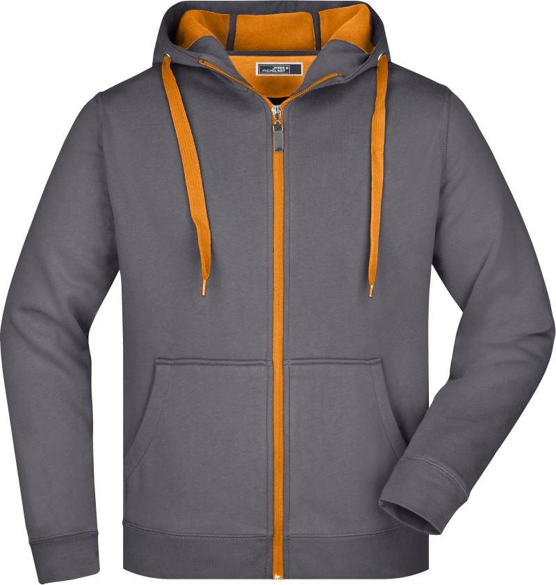 Levně Pánská mikina Doubleface - carbon/orange
