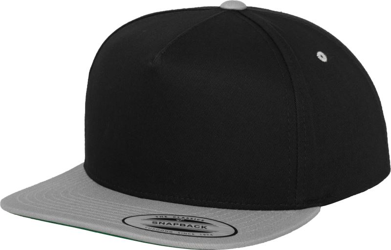 Levně 5 panelová Snapback kšiltovka - black/silver